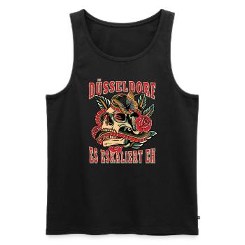 Düsseldorf Frau Geschenk es eskaliert eh Frauen - Männer Premium Bio Tank Top - Schwarz - Vorne - Michal (187cm)
