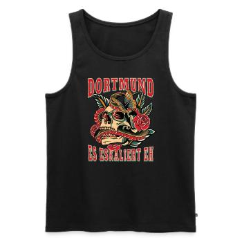 Dortmund Frau Geschenk es eskaliert eh D Frauen - Männer Premium Bio Tank Top - Schwarz - Vorne - Michal (187cm)