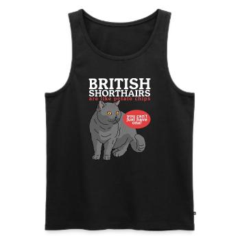 Britisch Kurzhaar | British Shorthair Geschenk - Männer Premium Bio Tank Top - Schwarz - Vorne - Michal (187cm)