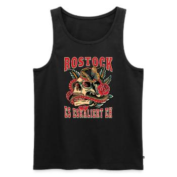 Rostock Frau Geschenk es eskaliert eh Frauen - Männer Premium Bio Tank Top - Schwarz - Vorne - AI Model Male 178 light (178cm)