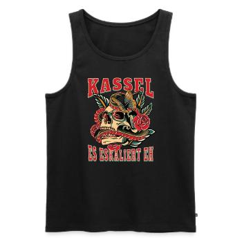 Cadeau femme Kassel ça s’intensifie quand même Femmes Kassel - Débardeur bio Premium Homme - noir - Devant - AI Model Male 178 light (178cm)