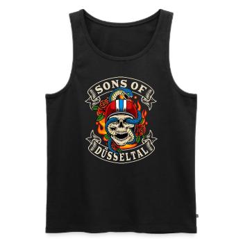 Dusseldorf sons of Düsseltal - Men's Premium Organic Tank Top - black - Front - AI Model Male 178 light (178cm)