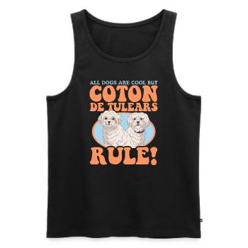 Coton de Tulear Hunde | Hundebesitzer Geschenk - Männer Premium Bio Tank Top - Schwarz - Vorne - Michal (187cm)