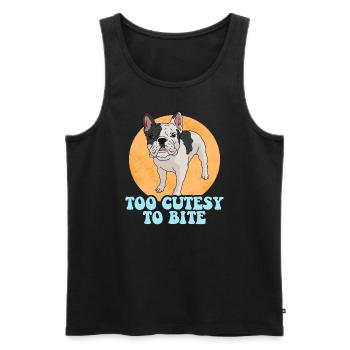 Französische Bulldogge French Bulldogs Geschenk - Männer Premium Bio Tank Top - Schwarz - Vorne - Michal (187cm)