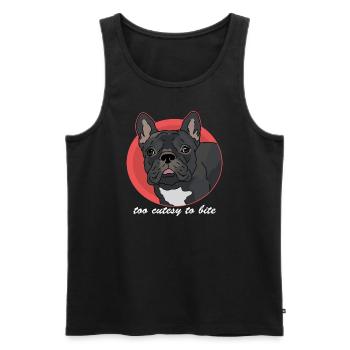 Französische Bulldogge | French Bulldog Geschenk - Männer Premium Bio Tank Top - Schwarz - Vorne - Michal (187cm)