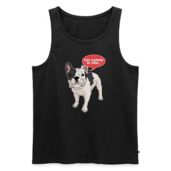 Französische Bulldogge French Bulldog Geschenk - Männer Premium Bio Tank Top - Schwarz - Vorne - Michal (187cm)