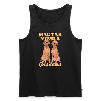 Magyar Vizsla Grandpa Dog Owner Gift - Men's Premium Organic Tank Top - black - Front - Michal (187cm)