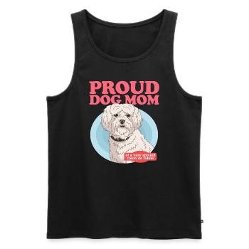 Coton de Tuléar Maman Chien Chien Propriétaire Cadeau - Débardeur bio Premium Homme - noir - Devant - Michal (187cm)