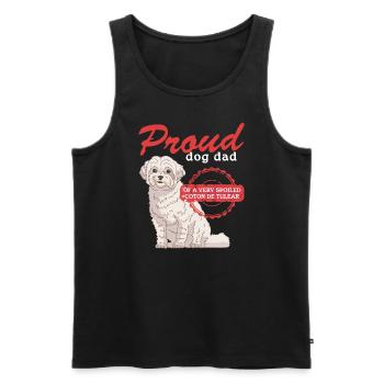 Coton de Tuléar Papa Chien Propriétaire Cadeau - Débardeur bio Premium Homme - noir - Devant - Michal (187cm)