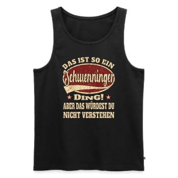 Schwenningen retro design - Männer Premium Bio Tank Top - Schwarz - Vorne - Michal (187cm)