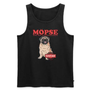 Mops Hunde Hundebesitzer Hundeliebhaber Geschenk - Männer Premium Bio Tank Top - Schwarz - Vorne - Michal (187cm)