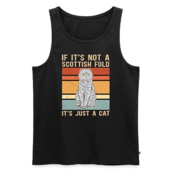 Schottische Faltohrkatze | Scottish Fold Geschenk - Männer Premium Bio Tank Top - Schwarz - Vorne - Michal (187cm)