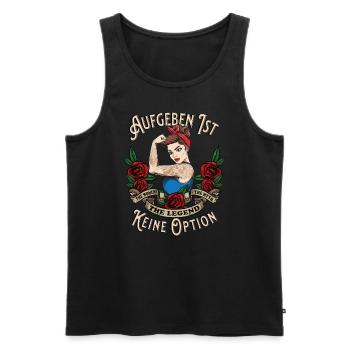 Aufgeben ist keine Option Powerfrau - Männer Premium Bio Tank Top - Schwarz - Vorne - Michal (187cm)