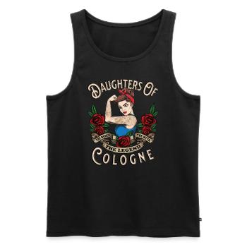 Cologne Femme Cadeau filles de Cologne Fan - Débardeur bio Premium Homme - noir - Devant - AI Model Male 178 light (178cm)