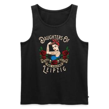 Leipzig Frau Geschenk daughters of Leipzig Frauen - Männer Premium Bio Tank Top - Schwarz - Vorne - AI Model Male 178 light (178cm)