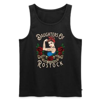 Rostock Frau Geschenk daughters of Rostock Frauen - Männer Premium Bio Tank Top - Schwarz - Vorne - AI Model Male 178 light (178cm)
