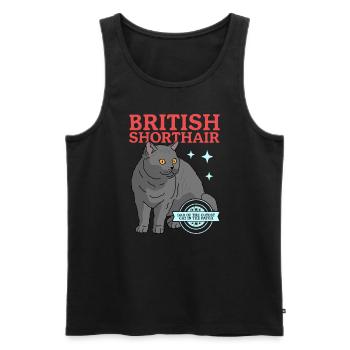 British Shorthair Papa Chat Chat Papa Cadeau - Débardeur bio Premium Homme - noir - Devant - Michal (187cm)