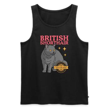British Shorthair Mom Cat Cat Mom Cadeau - Débardeur bio Premium Homme - noir - Devant - Michal (187cm)