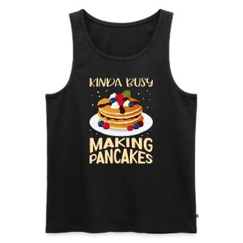 Crêpe Pancake Egg Cake Cadeau - Débardeur bio Premium Homme - noir - Devant - Michal (187cm)