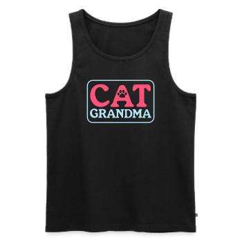 Chats Grand-mère Chat Mama Chat Propriétaire Cadeau - Débardeur bio Premium Homme - noir - Devant - Michal (187cm)