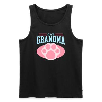 Chats Grand-mère Chat Propriétaire Cadeau - Débardeur bio Premium Homme - noir - Devant - Michal (187cm)