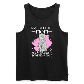 Écossais Chat à oreilles pliantes Maman Cat Maman Cadeau - Débardeur bio Premium Homme - noir - Devant - Michal (187cm)