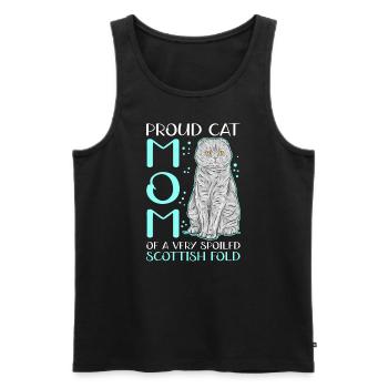 Écossais Chat à oreilles pliantes Maman Cat Cadeau - Débardeur bio Premium Homme - noir - Devant - Michal (187cm)
