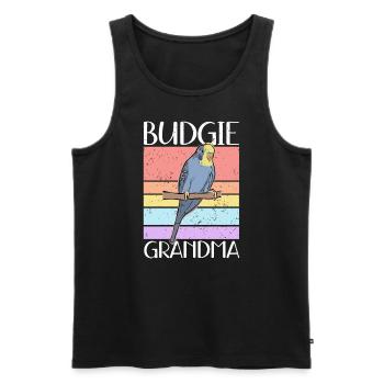 Budgerigar Grandma | Budgerigars Gift - Men's Premium Organic Tank Top - black - Front - Michal (187cm)