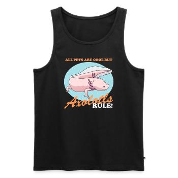 Axolotl amphibiens à queue Axolotls amphibiens cadeau - Débardeur bio Premium Homme - noir - Devant - Michal (187cm)
