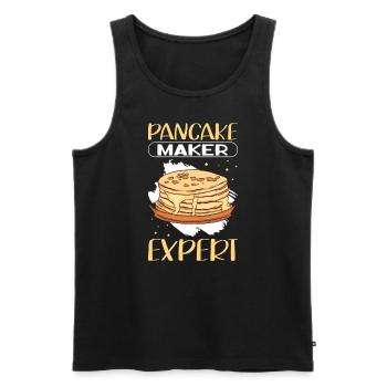 Pancakes | Pancake Pancake Gift - Men's Premium Organic Tank Top - black - Front - Michal (187cm)
