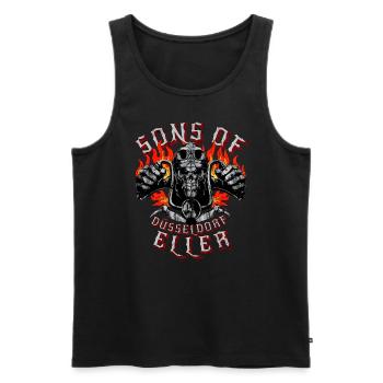 Düsseldorf sons of Eller - Männer Premium Bio Tank Top - Schwarz - Vorne - AI Model Male 178 light (178cm)