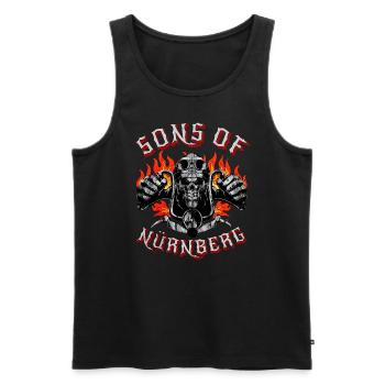 Nürnberg Biker Geschenk sons of Nürnberg - Men's Premium Organic Tank Top - black - Front - AI Model Male 178 light (178cm)