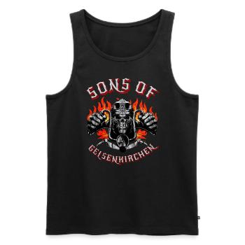 Gelsenkirchen Biker Geschenk sons of Gelsenkirchen - Men's Premium Organic Tank Top - black - Front - AI Model Male 178 light (178cm)