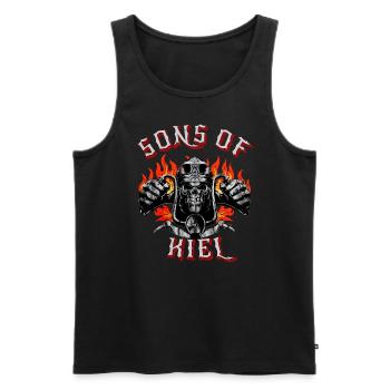 Kiel Biker Geschenk fils de Kiel - Débardeur bio Premium Homme - noir - Devant - Michal (187cm)