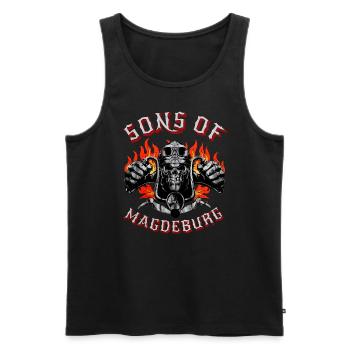 Magdebourg Motard Geschenk fils de Magdebourg - Débardeur bio Premium Homme - noir - Devant - Michal (187cm)