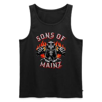 Mainz Biker Geschenk sons of Mainz - Men's Premium Organic Tank Top - black - Front - Michal (187cm)