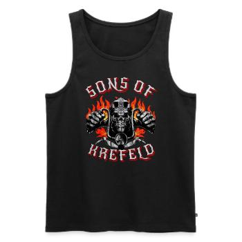 Krefeld Biker Geschenk sons of Krefeld - Men's Premium Organic Tank Top - black - Front - Michal (187cm)