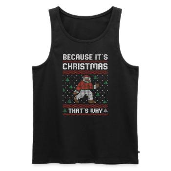 Ugly Christmas | Ugly Christmas Gift - Men's Premium Organic Tank Top - black - Front - Michal (187cm)