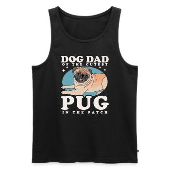 Mops Dad Hundeliebhaber Hundebesitzer Geschenk - Männer Premium Bio Tank Top - Schwarz - Vorne - AI Model Male 178 light (178cm)