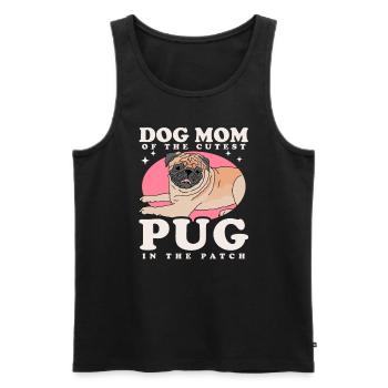 Pug Mom Dog Lovers Dog Owner Gift - Men's Premium Organic Tank Top - black - Front - Michal (187cm)