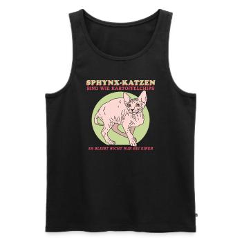Sphynx Cat Propriétaire de chat Cadeau de propriétaire de chat - Débardeur bio Premium Homme - noir - Devant - Michal (187cm)