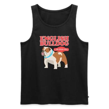 Bouledogue anglais Cadeau Bulldog anglais - Débardeur bio Premium Homme - noir - Devant - Michal (187cm)