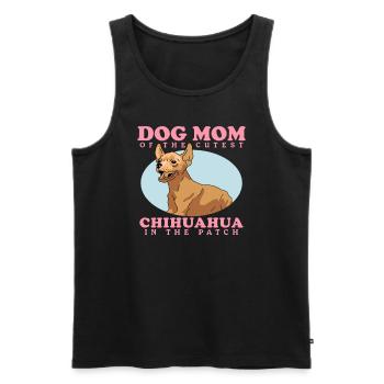Chihuahua Mom | Dog Owner Dogs Gift - Men's Premium Organic Tank Top - black - Front - Michal (187cm)