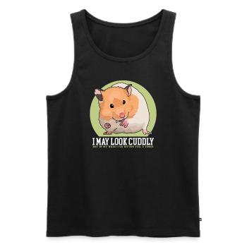 Hamster Golden Hamster | Cadeau de hamster nain - Débardeur bio Premium Homme - noir - Devant - Michal (187cm)