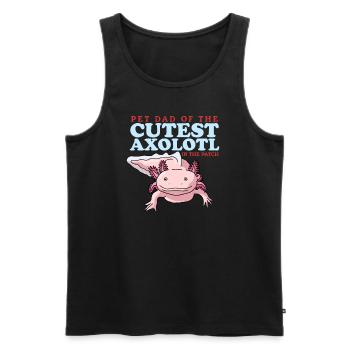 Axolotl Papa | Cadeau de Salamandre Axolotl - Débardeur bio Premium Homme - noir - Devant - Michal (187cm)