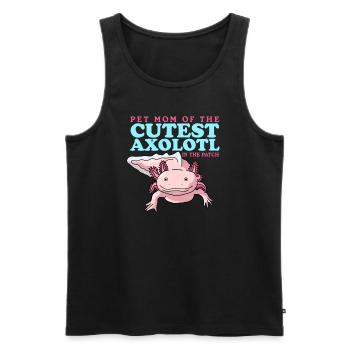 Axolotl Maman | Cadeau de Salamandre Axolotl - Débardeur bio Premium Homme - noir - Devant - Michal (187cm)