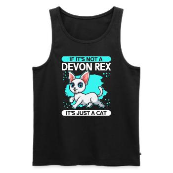 Devon Rex Cat Cat Owner Cat Gift - Men's Premium Organic Tank Top - black - Front - Michal (187cm)