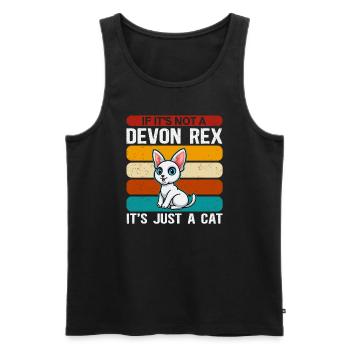 Devon Rex Cat Owner Cat Gift - Men's Premium Organic Tank Top - black - Front - Michal (187cm)