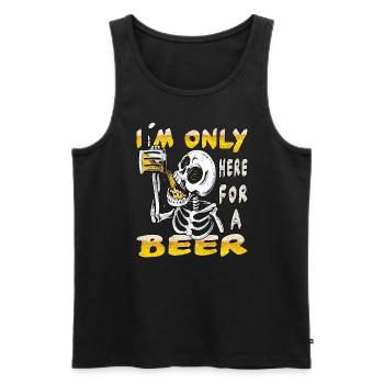 ich bin nur zum bier trinken hier - Männer Premium Bio Tank Top - Schwarz - Vorne - Michal (187cm)