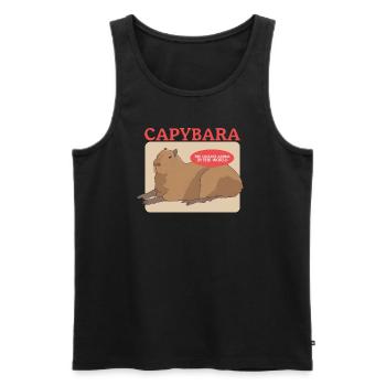 Capybara Capybaras Cadeau - Débardeur bio Premium Homme - noir - Devant - AI Model Male 178 light (178cm)